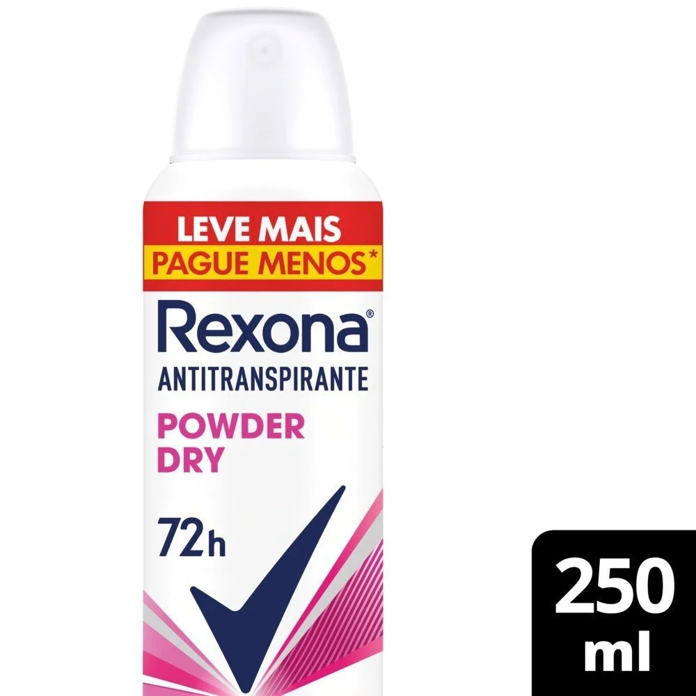 Desodorante Antitranspirante Aerosol Rexona Powder Dry 72h 250ml