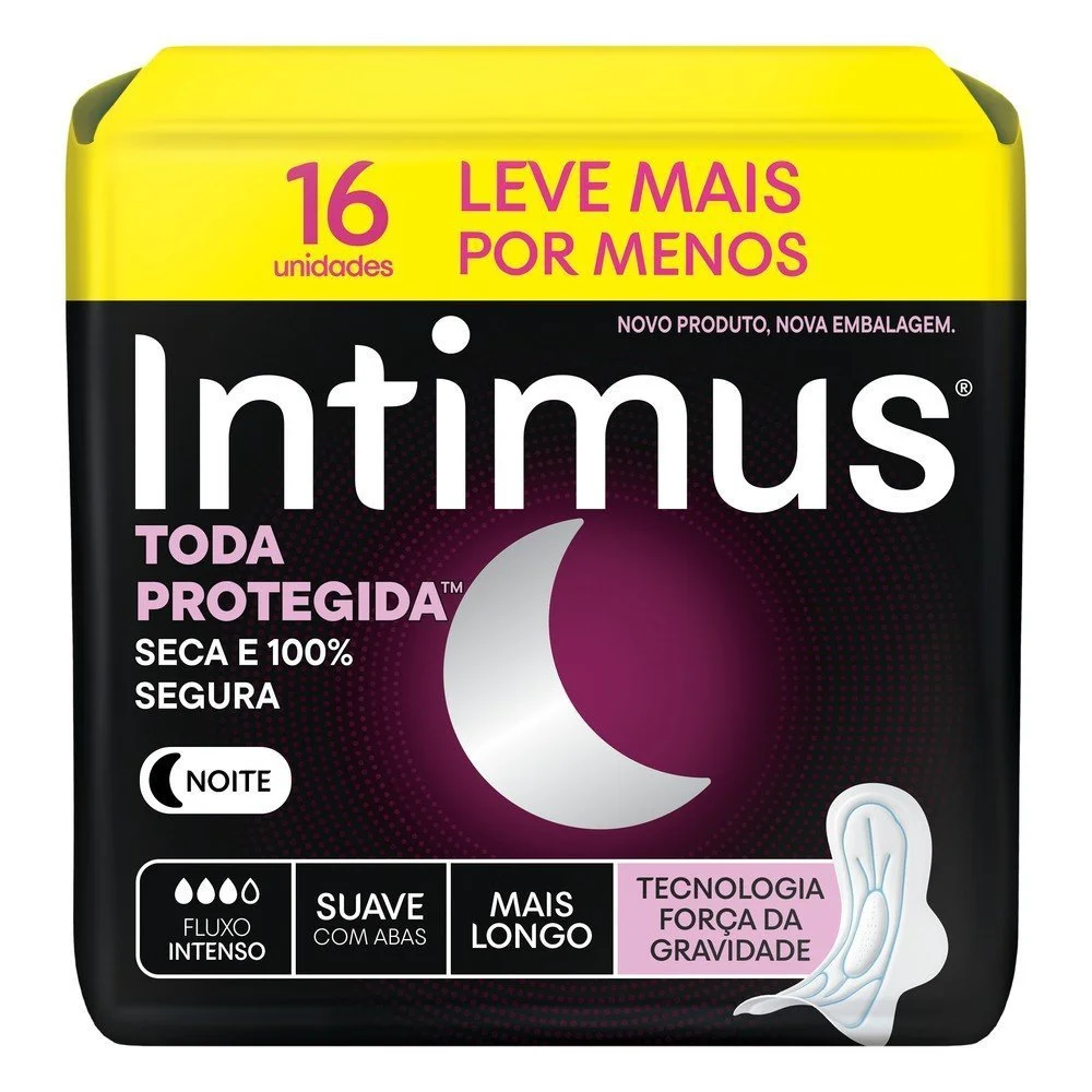 Absorvente Externo Intimus Noturno Toda Protegida Suave Com Abas 16 Unidades