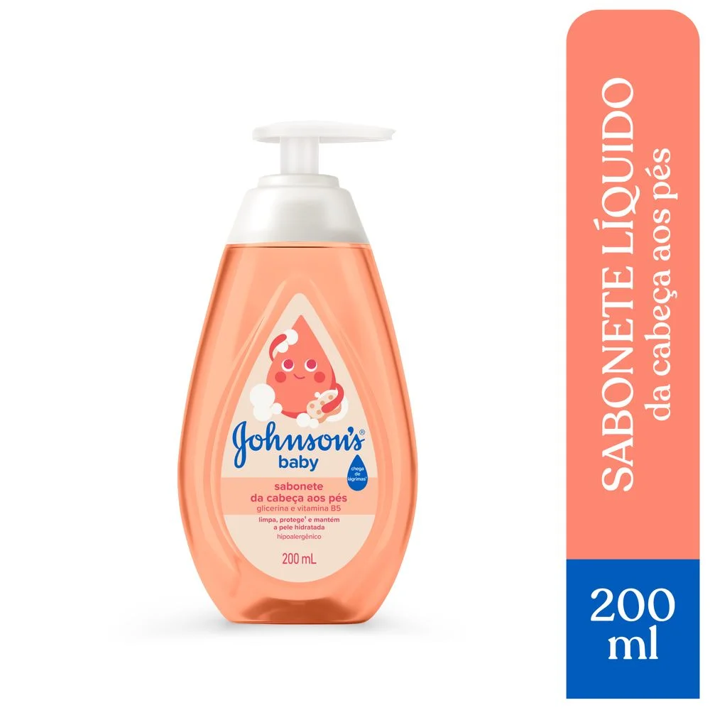 Sabonete Líquido De Glicerina Johnson's Baby Da Cabeça Aos Pés 200ml