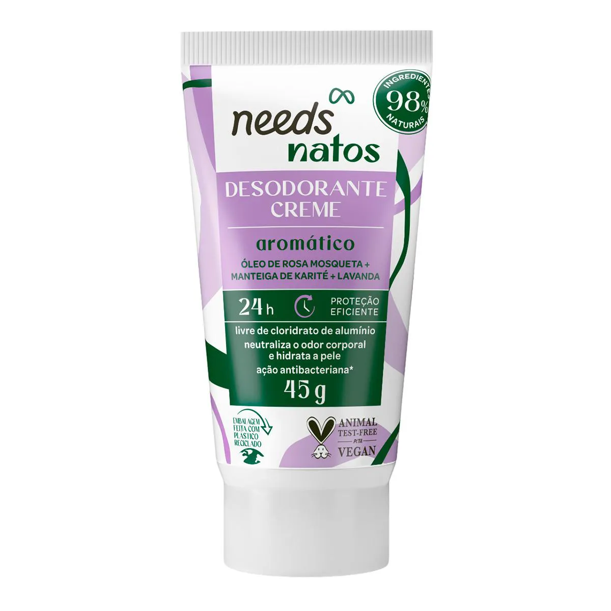 Desodorante Vegano Needs Natos Aromático 24h Creme 45g