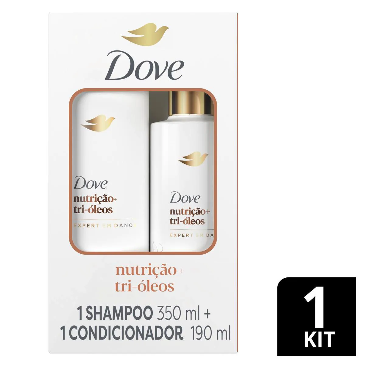 Kit Dove Nutrição + Tri-Óleos Shampoo 350ml + Condicionador 175ml