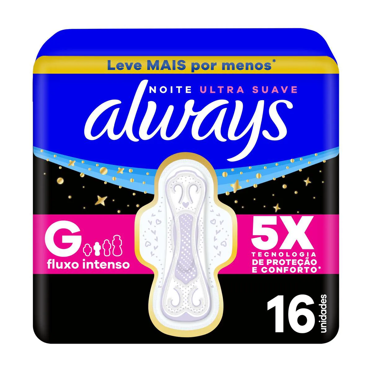 Absorvente Always Noite Ultra Suave com Abas 16 unidades