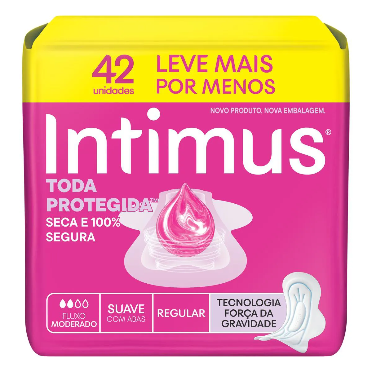 Absorvente Intimus Toda Protegida Cobertura Suave Com Abas 42 unidades