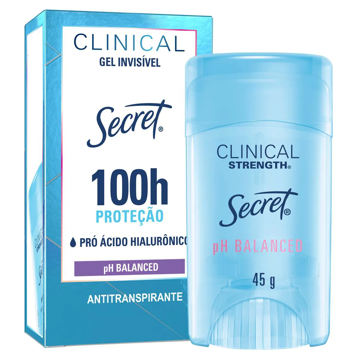 Desodorante Antitranspirante Gel Invisível Secret Clinical Lavanda Feminino 100h 45g