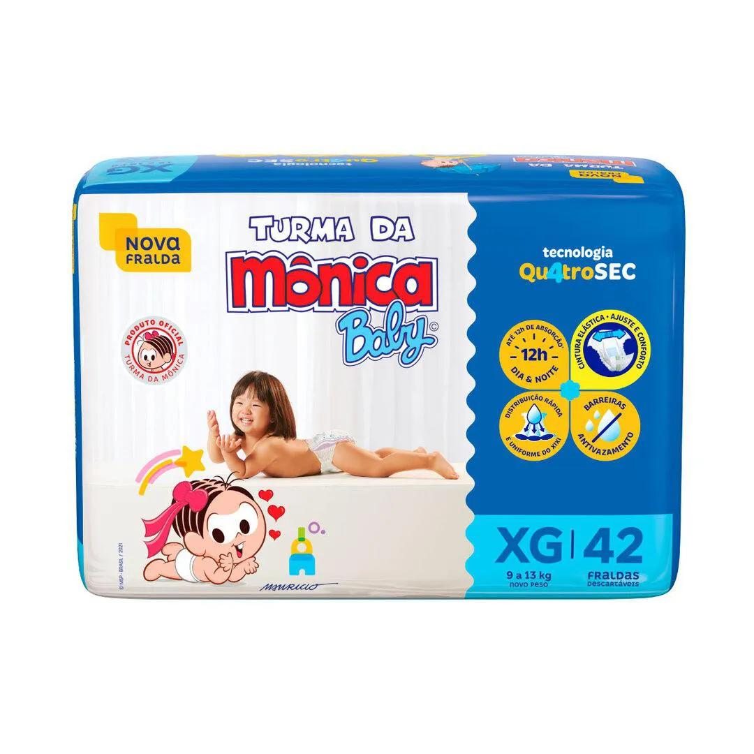 Fralda Turma da Mônica Baby XG 42 unidades