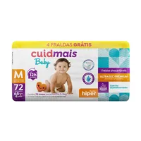 Fralda Infantil Cuidmais Baby Hiper M 72 Unidades