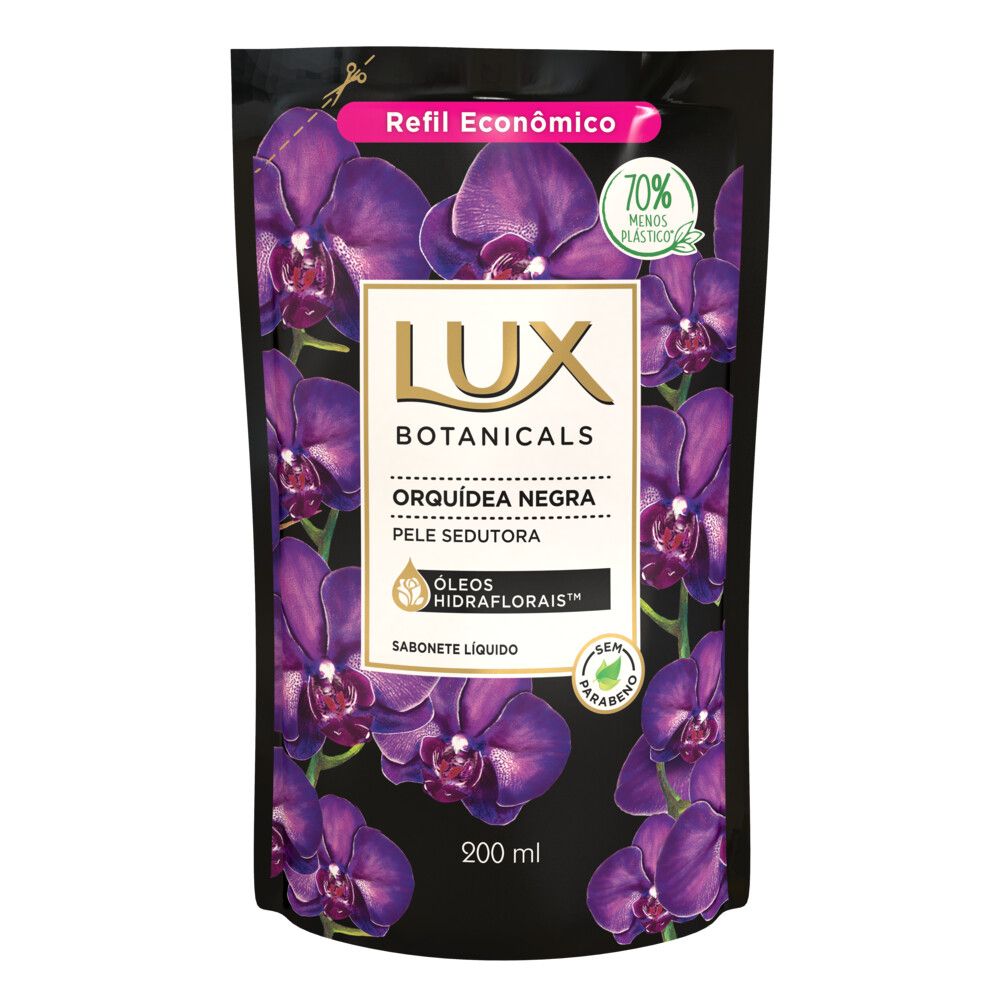 Sabonete Liquido Lux Botanicals Orquidea Negra Refil 200ml
